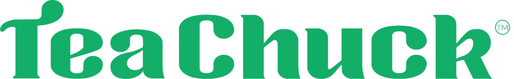 TeaChuck™ Logo – Chinese Tea Brand with Fresh Green Typography & Leaf Symbol for Organic Tea Products